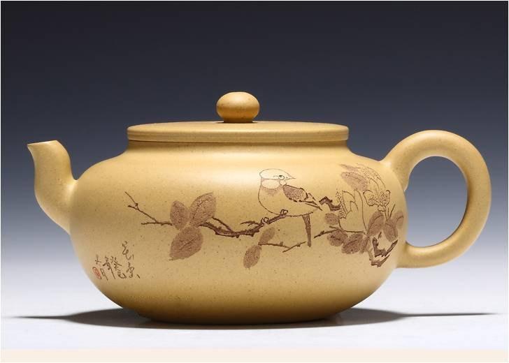 Double Lines Teapot;Chinese Gongfu Teapot,Yixing Pottery Handmade Zisha