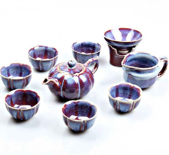 A Complete Set Of Jun Porcelain Tea Sets Premium And Treasure Tea Pot Experence China Tea Ceremony