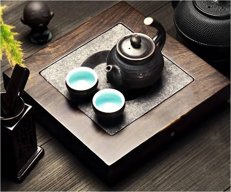 Black Stone Tea Tray,Displaying And Serveing Tea,Tea Tray Handicraft,Chinese Congou Tea Set